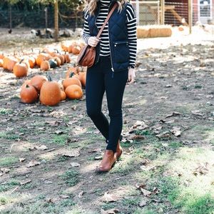 BORN Brown Leather Pull-on Stacked Ankle Bootie 8